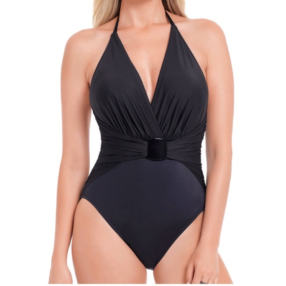 Magicsuit Solid Black Angelina One Piece Swimsuit Size 14 NWT - Picture 3 of 16